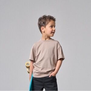 NWT Little Bipsy Oversized Bamboo Tee in Mushroom 18-24M